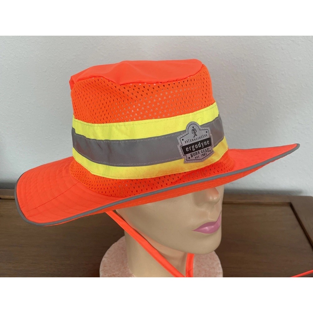 Ergodyne Work Gear GloWear Strapback Baseball Cap One Size Orange Glow In Dark